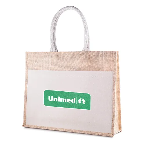 Sacola em Algodão e Juta 220g/m² (35x45x11cm)-BAC012P