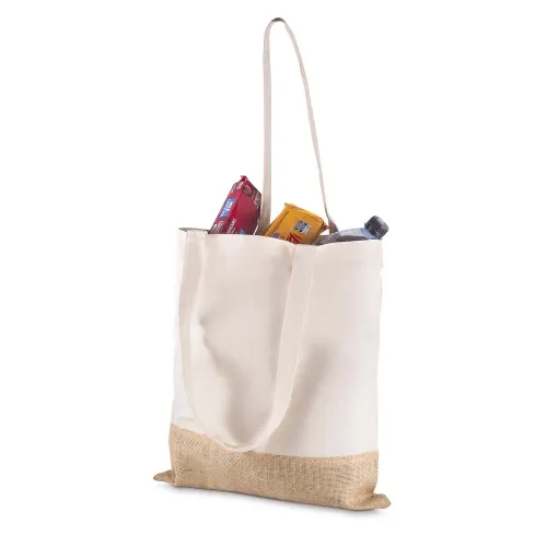 Sacola em Algodão e Juta 220g/m² (42x38x8,5cm)-BAC015P