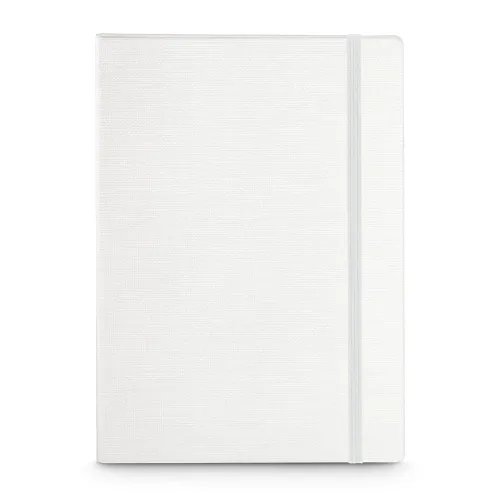 BERGSON. Caderno capa dura em cartão e em PU térmico BRANCO-93736-BRA
