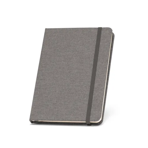 BOYD. Caderno A5 em rPET com folhas pautadas CINZA ESCURO-93276-CZE