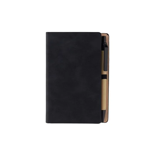 Bloco de Anotações A6 Com Caneta PRETO-BG145-PRE