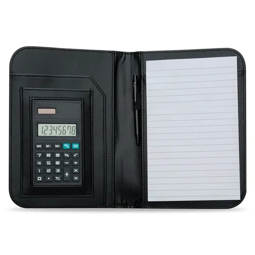 #Bloco de Anotações com Calculadora e Caneta PRETO-01610-PRE