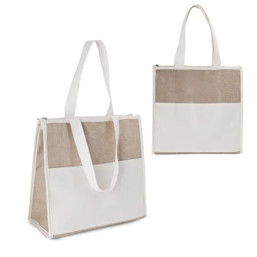 Bolsa Térmica em algodão e Juta sintética (34x34x16cm)-BT213P