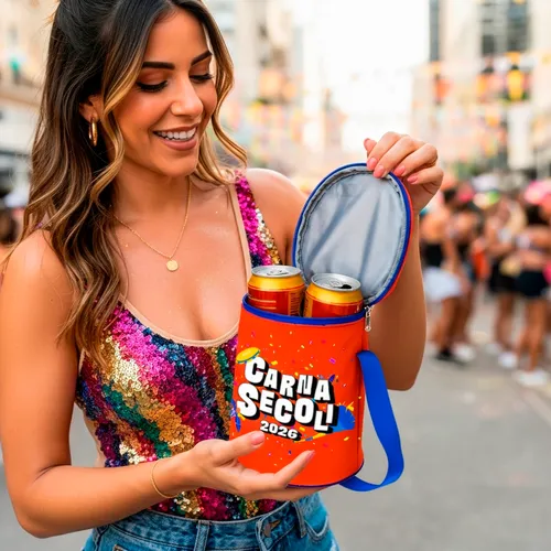 Bolsa térmica cilíndrica com tampa de zíper 360°-*TER-6263