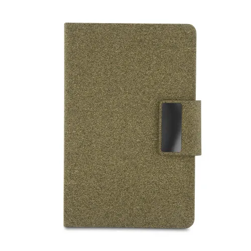Kit escritório em PU e fibra de café ou chá e Caneta Metalica-CAD445