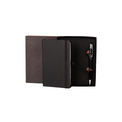 CADERNETA P/ ANOTAÇÕES COM CANETA - PRETA-LE-31721