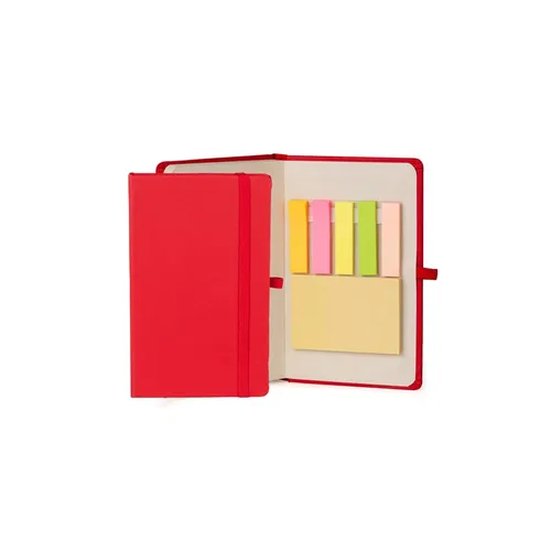CADERNETA VERMELHA - 80 FOLHAS E MARCA PÁGINA COM 5 CORES-LE-31P74