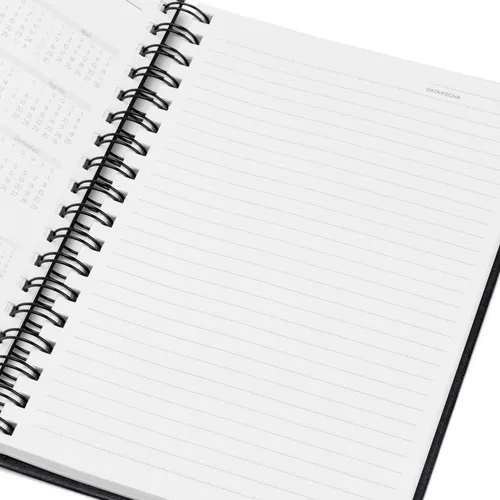 CADERNO PAUTADO COM WIRE-O - PRETO - 23,5X18CM - 100 FLS-LE-30601