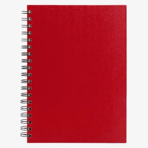CADERNO PAUTADO COM WIRE-O - VERMELHO - 25,5X19,5CM - 100 FLS-LE-30614-NA