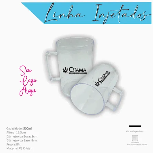 CANECA DE ACRILICO 500 ML-CB500ML
