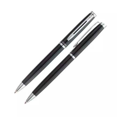 CANETA CROWN LIBRA CHROME ESF PRETA -DI10079P