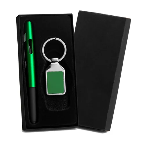 CANETA E CHAVEIRO EM ABS / METAL - VERDE VERDE-CC-73505-VD