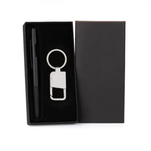 CANETA E CHAVEIRO - PRETO-CC-73591