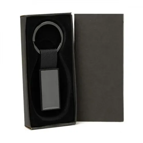 CHAVEIRO EM METAL/PU - CINZA/PRETO-CH-00728
