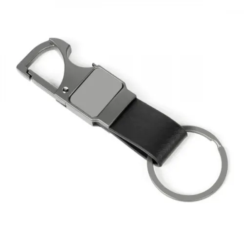 CHAVEIRO MOSQUETÃO CINZA EM METAL/PU-CH-00738-900