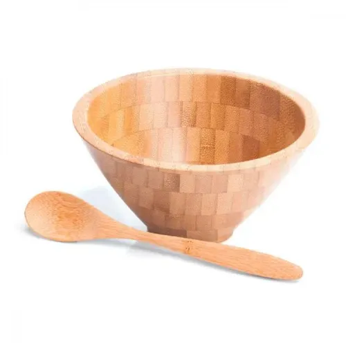 CUMBUCA EM BAMBU COM COLHER DE 18CM 400ML-CJ-02533