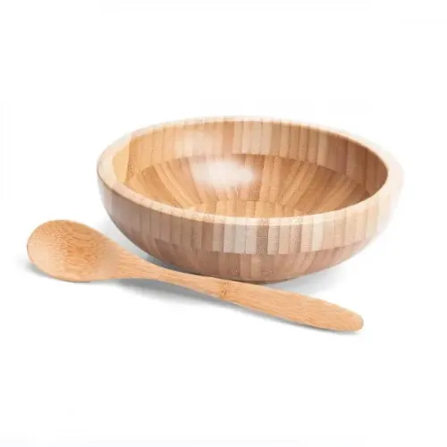 CUMBUCA EM BAMBU COM COLHER 18CM - 400ML-CJ-02633