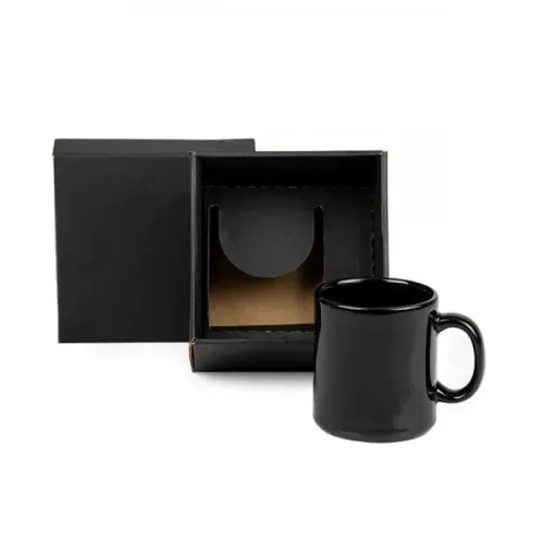 CANECA EM CERÂMICA PRETA - 270ML-CO-01271