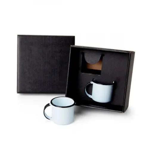 KIT CANECAS EM ALUMÍNIO ESMALTADO BRANCO - 70ML - 2 PÇS-CO-03202