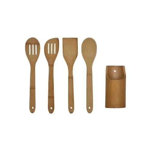 CONJUNTO DE UTENSÍLIOS EM BAMBU - 5 PÇS-PU-00253