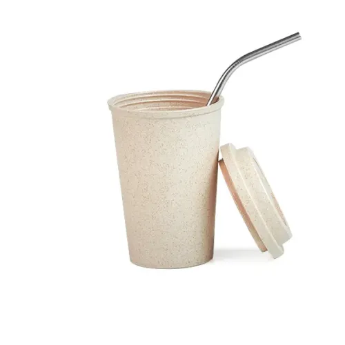 COPO EM FIBRA DE BAMBU COM CANUDO E LIMPADOR-IC-11450-BAMBU