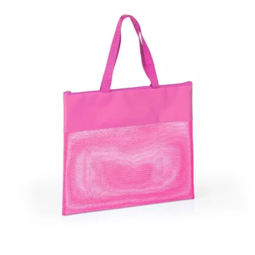 SACOLA DE MÃO EM NYLON 600 E TELA SANET - ROSA-CS-03029