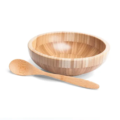 CUMBUCA EM BAMBU COM COLHER 18CM - 400ML-CJ-02633