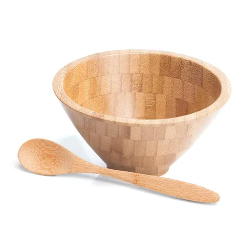 CUMBUCA EM BAMBU COM COLHER DE 18CM 400ML-CJ-02533