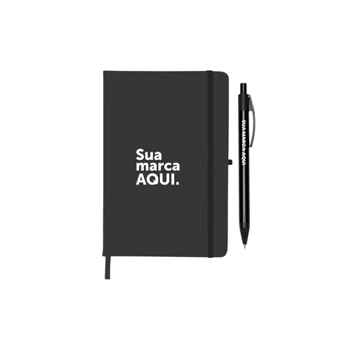 Caderneta Emborrachada + Caneta Metal-KT-240