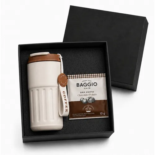 Caixa de papel com com Copo Térmico Inox com Display Digital Temperatura Para Quente E Frio-KC052
