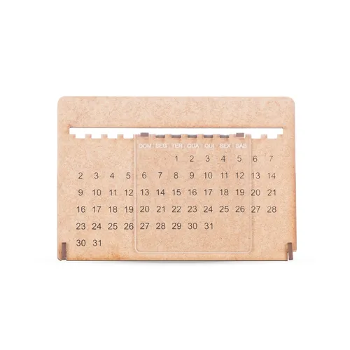 #Calendário Permanente MDF com Acrílico-P@13856-MAD