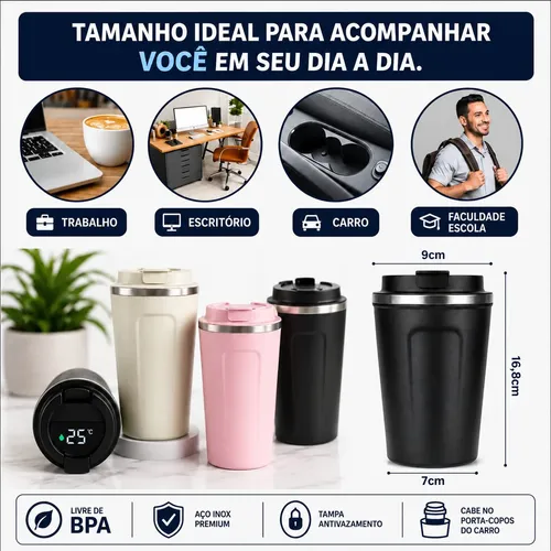 Caneca Copo Térmico 510ml Inox Tampa Digital Anti-vazamento-CopoTérmico 01