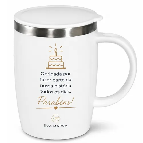 Caneca personalizada para aniverário de colaborador -C50