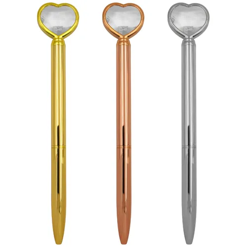 Caneta Metal Cristal Coração-1840B