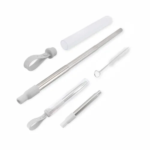 #Canudo Inox Retrátil com Escova e Estojo-14341-BRA #Canudo Inox Retrátil com Escova e Estojo-14341-BRA