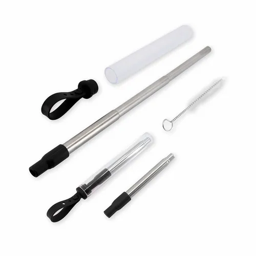 #Canudo Inox Retrátil com Escova e Estojo-14341-PRE