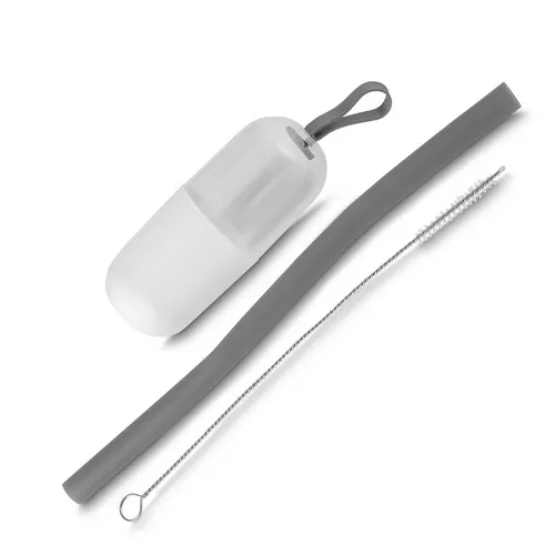 Canudo Silicone CINZA-GT8924-CIN