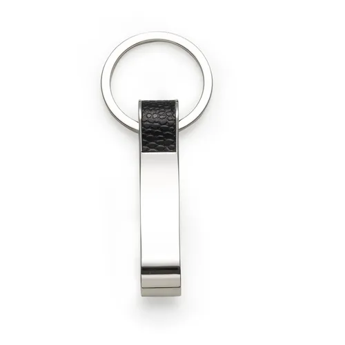 #Chaveiro Metal Abridor com Couro-13252-PRA