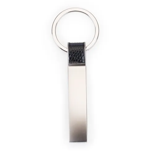 #Chaveiro Metal com Couro-12026-PRE