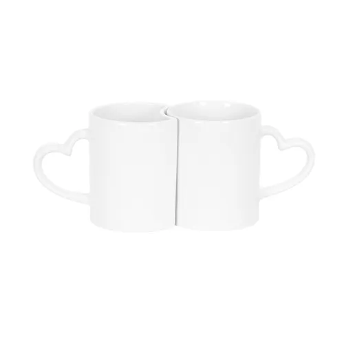 Conjunto caneca branca coração - 325ml-LN630JS007
