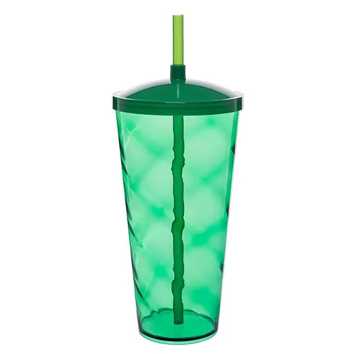 Copão Twister 1 litro em PS c/tampa e canudo-LN250PM1416