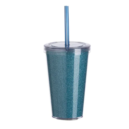 #Copo de Acrílico 550ml com Canudo-P@14250-AZC