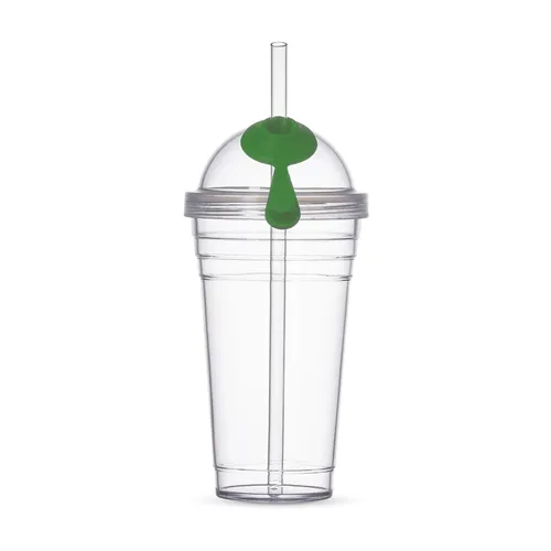 #Copo Plástico 480ml com Canudo-P@13866-VD #Copo Plástico 480ml com Canudo-P@13866-VD