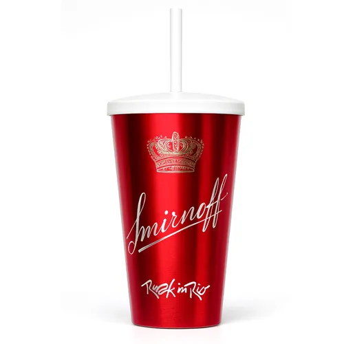 Copo Refresh 550ml com tampa e canudo In Mold Label metalizado-LN250PM4010MT