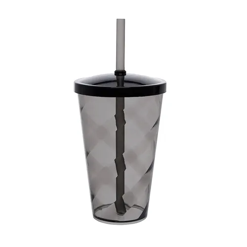 Copo Tornado 550ml em PS c/tampa e canudo-LN250PM0320