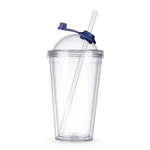 #Copo de Acrílico 550ml com Suporte Canudo-14469