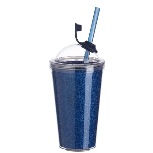 #Copo de Acrílico 550ml com Suporte Canudo-P@14249-AZE #Copo de Acrílico 550ml com Suporte Canudo-P@14249-AZE