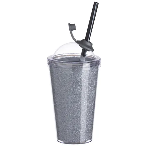 #Copo de Acrílico 550ml com Suporte Canudo-P@14249-PRA