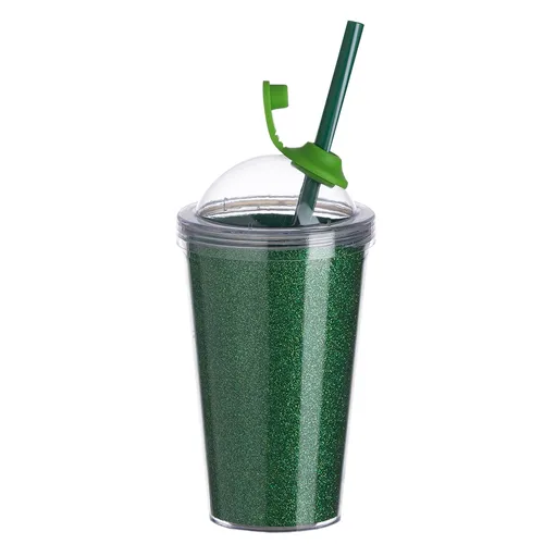 #Copo de Acrílico 550ml com Suporte Canudo-P@14249