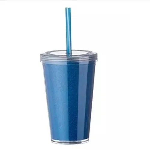 Copo glitter com tampa reta -CPG 001